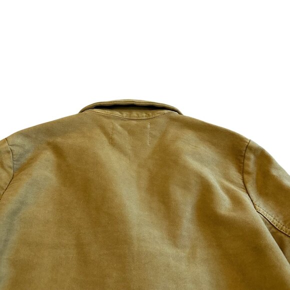 Leon & Harper Button-Down Camel Jacket Patch Pocket w/ Clover Pin Size Medium - Picture 7 of 12